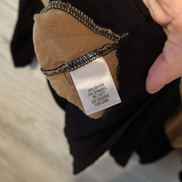 Dana Bachman Tunic Top - Block Tan white Black Dolman Sleeve Long Lined Sz XL - Picture 4 of 4